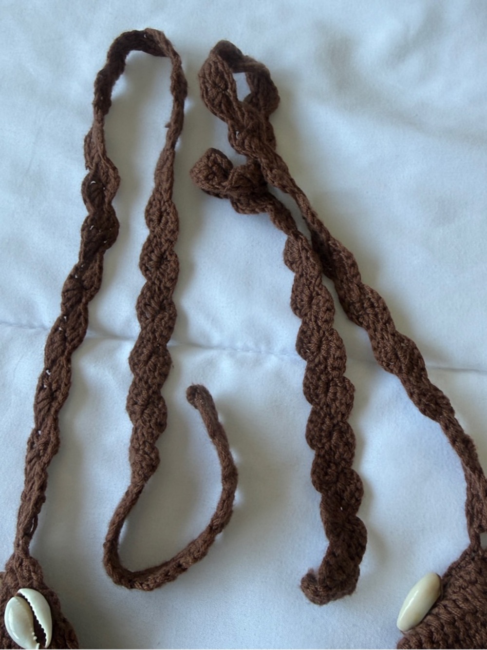🌺 Chocolate Seashell Crochet Halter Top Small 🌺 - Picture 9 of 9